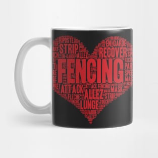 Fencing Heart Saber Epee Fence Gift graphic Mug